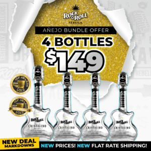 Rock N Roll Tequila Cristalino Anejo 4 Bottle Bundle